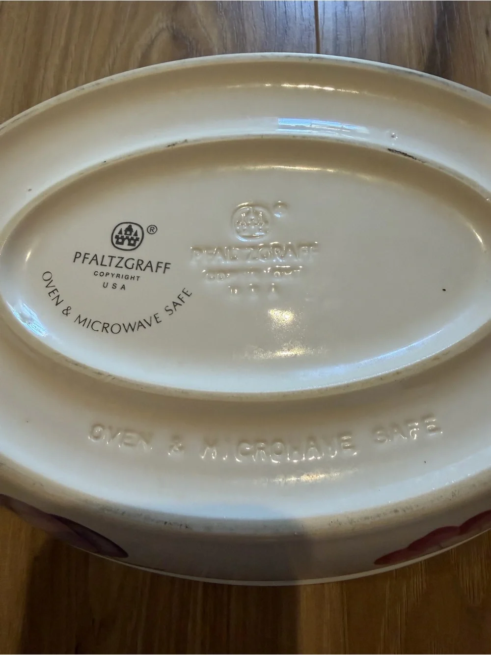 Pfaltzgraff Naturewood Oval Baker Baking Dish Fruit Stoneware 10” USA